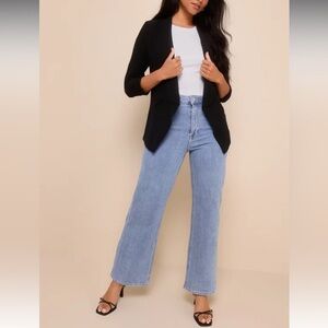 Lulus Miss Punctuality Black Lightweight Blazer Size M